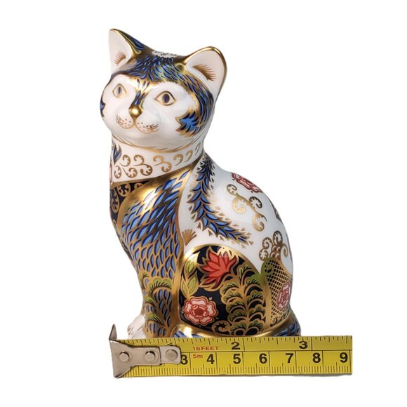 Royal Crown Derby “Fireside Cat” Paperweight Imari Figurine - Picture 7 of 11